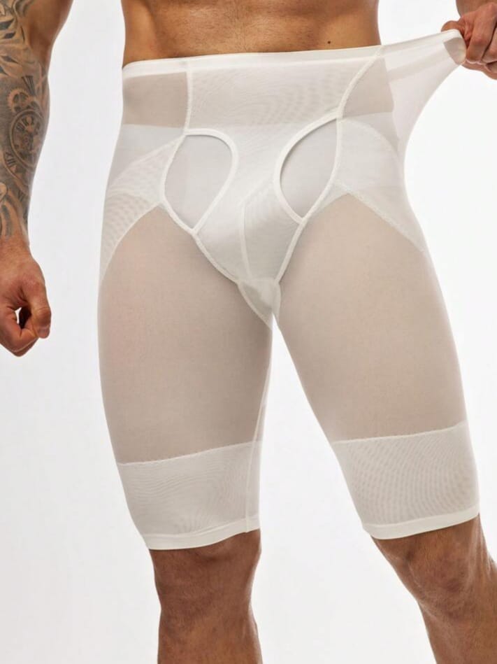 Men's High-Waist Compression Shapewear Shorts – Seamless Tummy Control Body Shaper